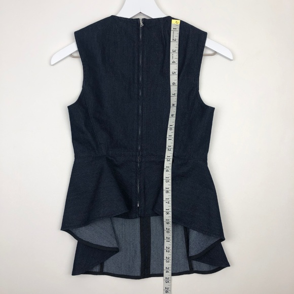 Theory Kalsing Sleeveless Denim Peplum Top - Picture 5 of 7